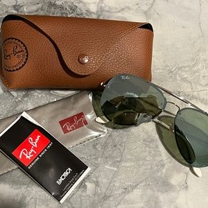 Ray Ban mirrored aviator sunglasses